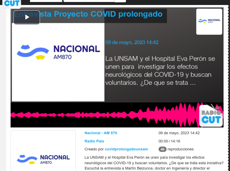 Entrevista Proyecto COVID Prolongado Nacional AM870